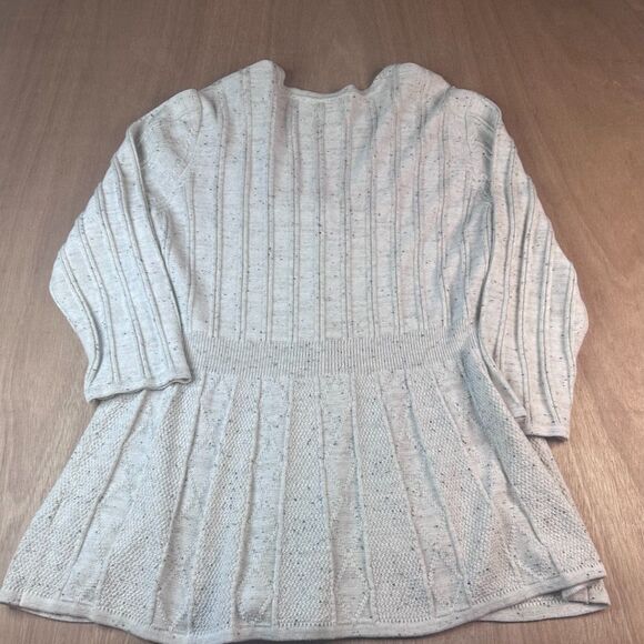 Croft & Barrow Longline Cardigan Women’s XXL Beige Speckled Knit Sweater - Picture 2 of 4